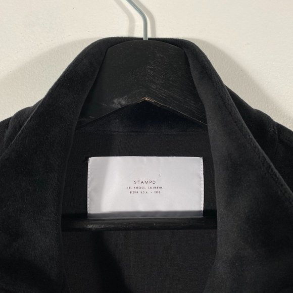 Stampd LA Heavy Velour Track Jacket black / gray mens size medium - Picture 4 of 6